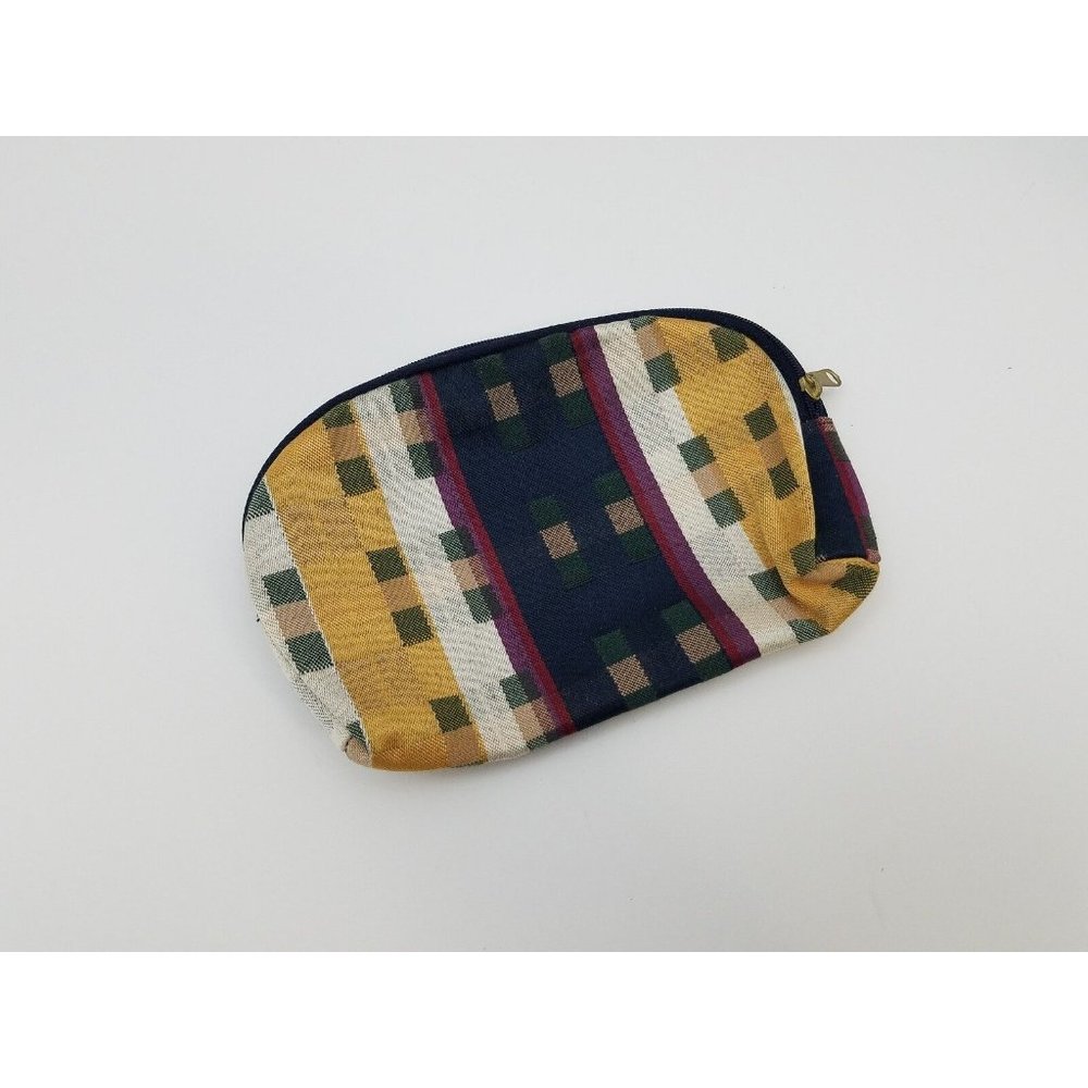 Allegro Pacific Vinyl‎ inside Makeup Zippered Cosmetic Bag Multicolored Small